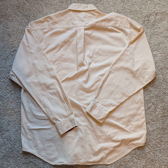 Alexander Julian Colours Button Down Men Large Cream Cotton Twill Long Sleeve - Picture 2 of 5